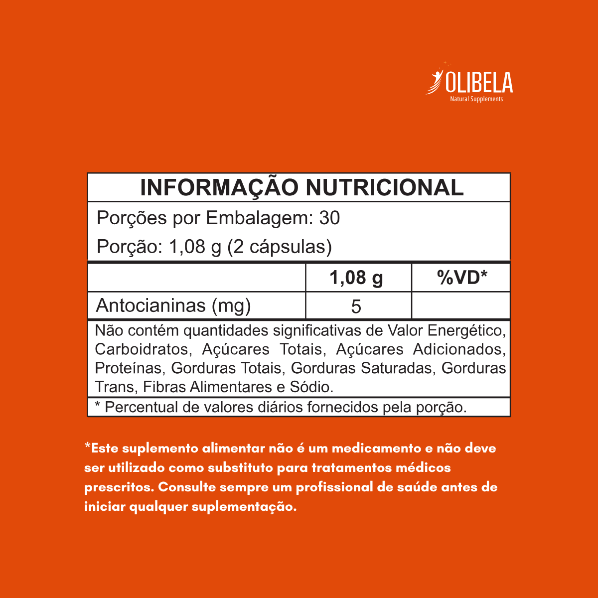 Extrato de Laranja Moro - Citrus Sinensis 60 cápsulas