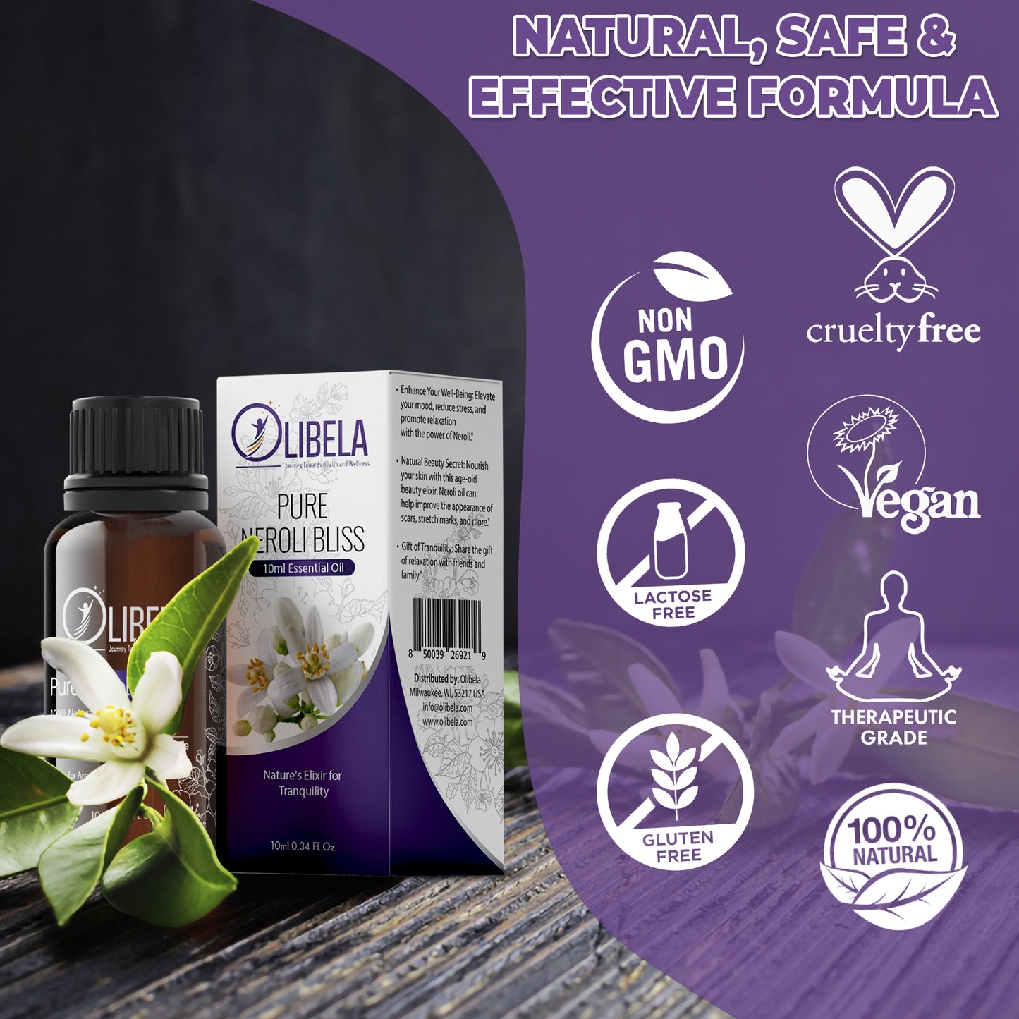 Olibela Óleo Essencial de Neroli - 100% Natural | Aroma Floral e Relaxante