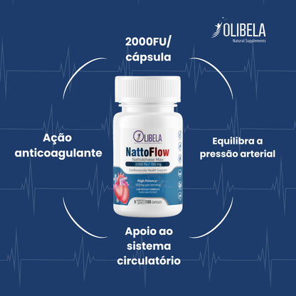 Olibela Nattokinase 2.000 UF 100mg – Suplemento para Saúde Cardiovascular e Circulação Sanguínea