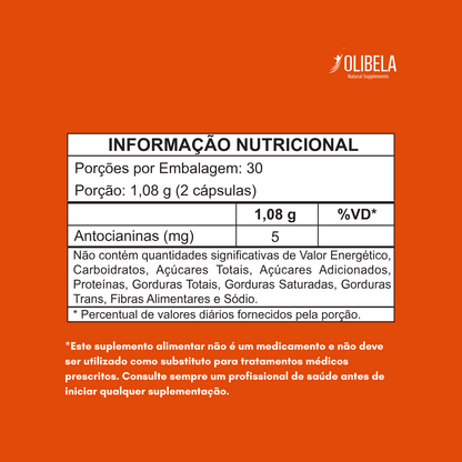 Extrato de Laranja Moro - Citrus Sinensis 60 cápsulas
